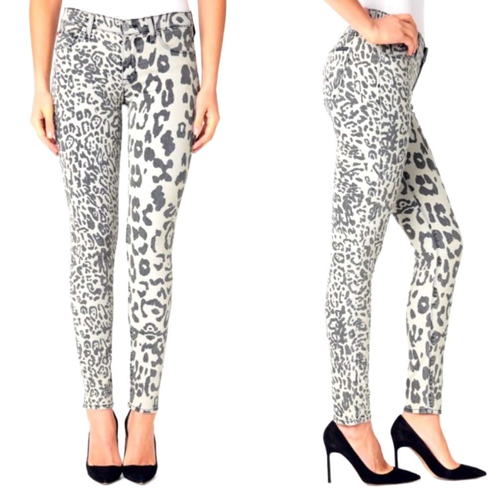 Hudson Cropped Harkin Skinny Jeans Leopard size 25